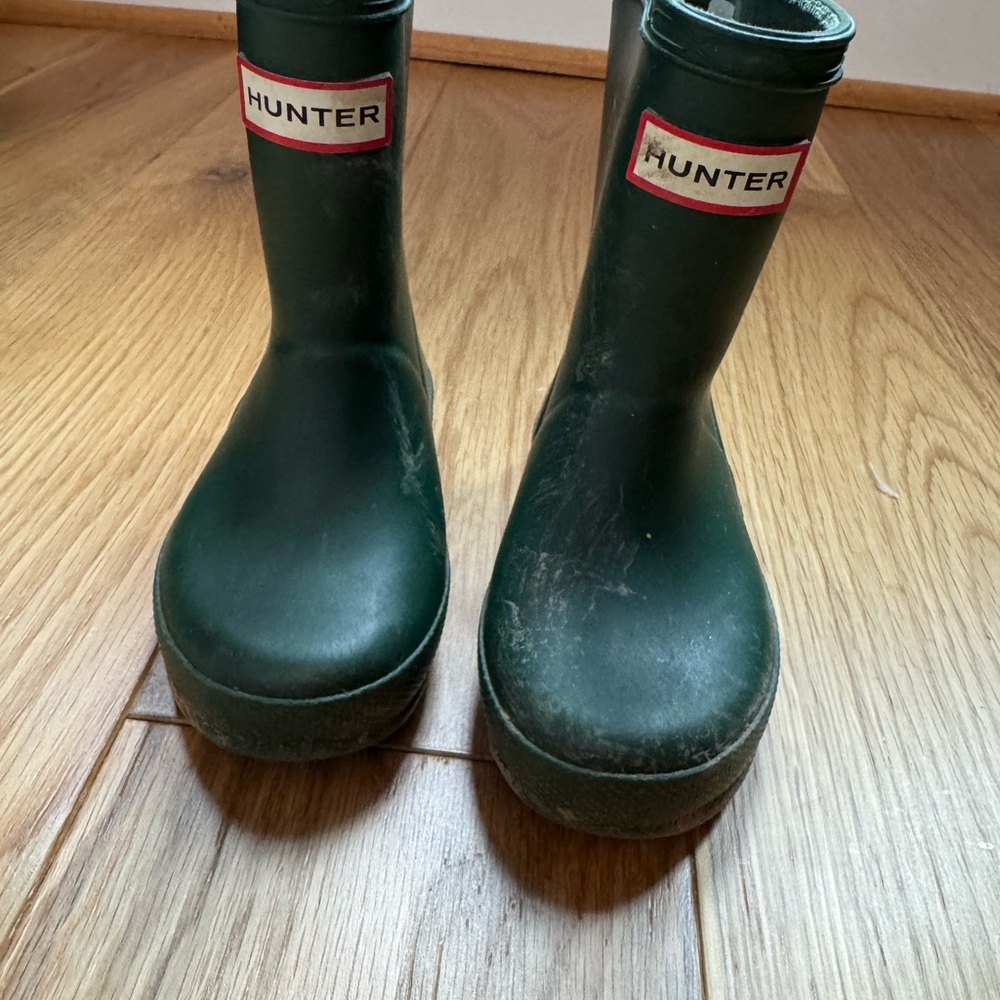 Hunter Toddler/Kids Dark Green Rain Boots